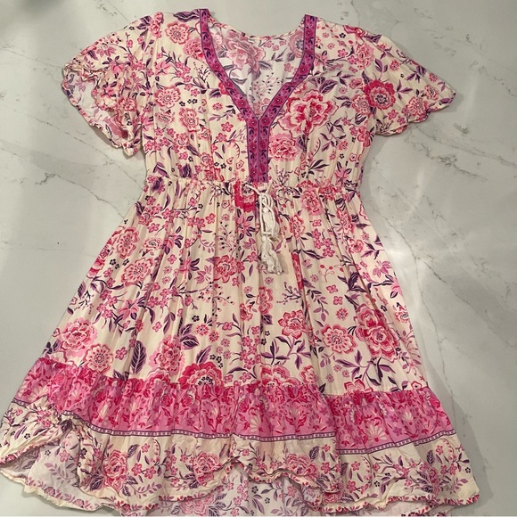 🎉HOST PICK🎉 SHEIN pink floral print mini dress - Picture 3 of 13
